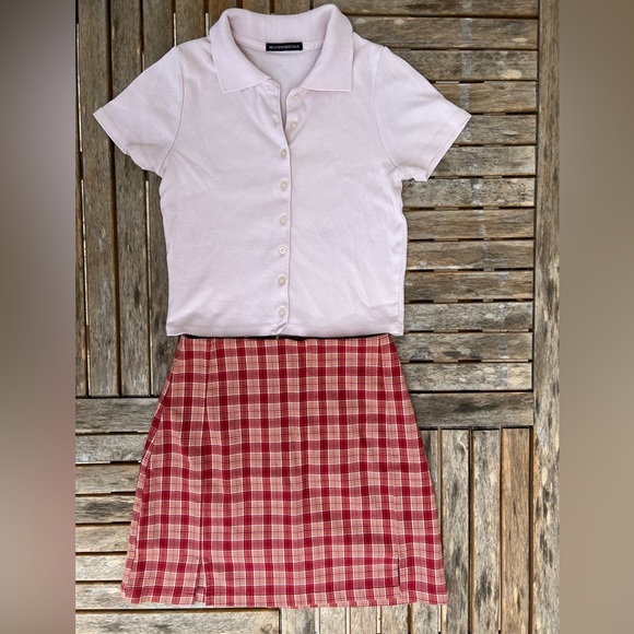 Brandy Melville Skirts Brandy Melville Plaid Skirt And Top Poshmark